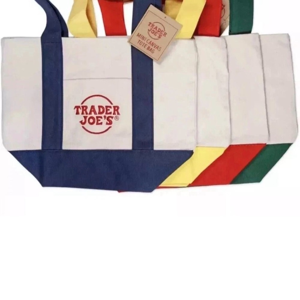 Trader Joe's Canvas Tote Bag - Red, Yellow, Green, Blue - Picture 15 of 15